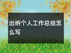 出納個(gè)人工作總結(jié)怎么寫(xiě)