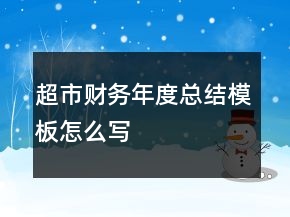 超市財(cái)務(wù)年度總結(jié)模板怎么寫(xiě)