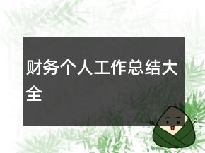財(cái)務(wù)個(gè)人工作總結(jié)大全