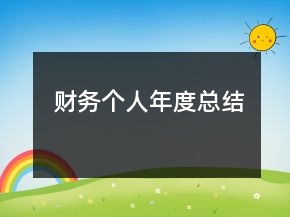 財務個人年度總結(jié)