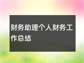 財務(wù)助理個人財務(wù)工作總結(jié)