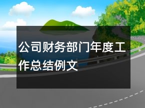 公司財(cái)務(wù)部門年度工作總結(jié)例文