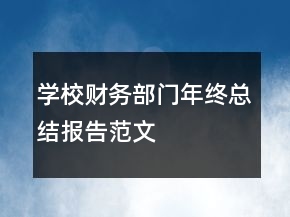 學(xué)校財(cái)務(wù)部門(mén)年終總結(jié)報(bào)告范文