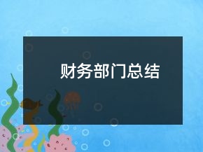 財(cái)務(wù)部門總結(jié)