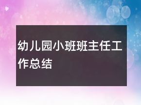 幼兒園小班班主任工作總結(jié)