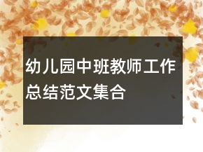 幼兒園中班教師工作總結(jié)范文集合