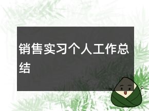 銷售實(shí)習(xí)個(gè)人工作總結(jié)