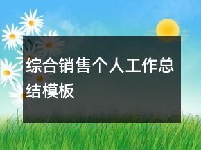 綜合銷售個人工作總結模板
