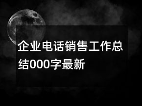 企業(yè)電話銷售工作總結(jié)000字最新