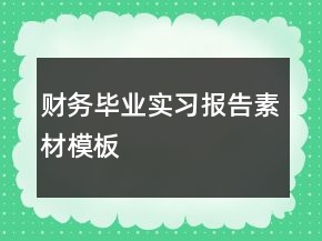 財(cái)務(wù)畢業(yè)實(shí)習(xí)報(bào)告素材模板