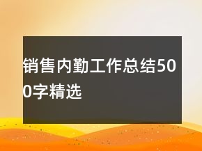 銷售內(nèi)勤工作總結(jié)500字精選