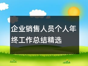 企業(yè)銷售人員個人年終工作總結精選