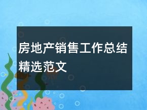 房地產(chǎn)銷售工作總結(jié)精選范文