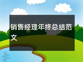 銷售經(jīng)理年終總結(jié)范文