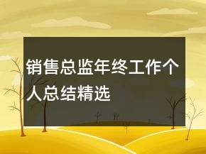 銷售總監(jiān)年終工作個(gè)人總結(jié)精選