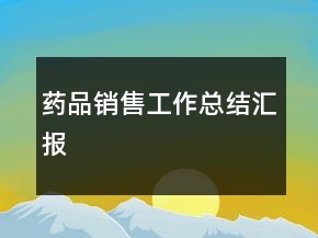 藥品銷售工作總結(jié)匯報(bào)