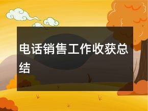 電話銷售工作收獲總結(jié)