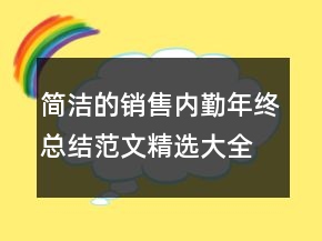 簡(jiǎn)潔的銷售內(nèi)勤年終總結(jié)范文精選大全