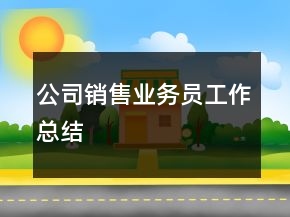 公司銷售業(yè)務(wù)員工作總結(jié)