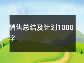 銷售總結(jié)及計劃1000字