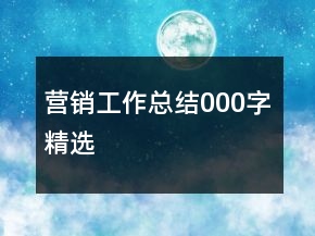 營銷工作總結(jié)000字精選