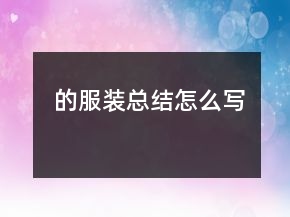 的服裝總結怎么寫