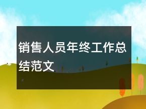 銷售人員年終工作總結(jié)范文