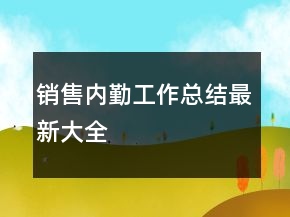 銷售內(nèi)勤工作總結(jié)最新大全