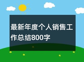 最新年度個人銷售工作總結(jié)800字