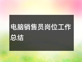 電腦銷售員崗位工作總結(jié)