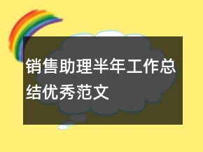 銷售助理半年工作總結(jié)優(yōu)秀范文