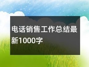 電話銷售工作總結(jié)最新1000字