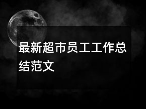最新超市員工工作總結范文