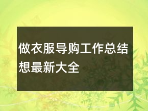 做衣服導(dǎo)購(gòu)工作總結(jié)想最新大全
