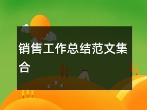 銷售工作總結(jié)范文集合