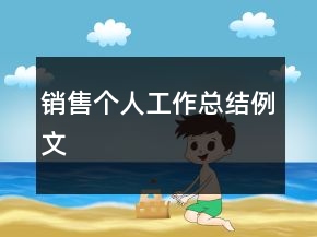 銷售個人工作總結(jié)例文