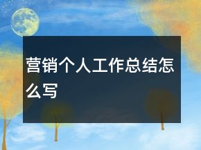 營(yíng)銷個(gè)人工作總結(jié)怎么寫(xiě)