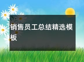 銷售員工總結(jié)精選模板