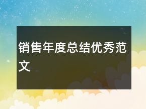 銷售年度總結(jié)優(yōu)秀范文