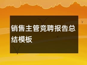 銷售主管競聘報(bào)告總結(jié)模板