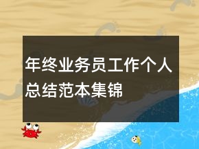 年終業(yè)務(wù)員工作個(gè)人總結(jié)范本集錦