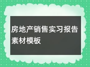 房地產(chǎn)銷售實習(xí)報告素材模板