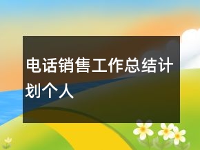 電話銷售工作總結(jié)計劃個人