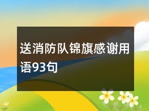 送消防隊錦旗感謝用語93句