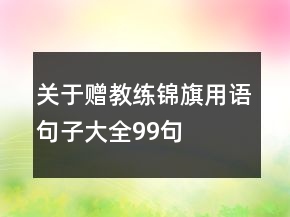 關(guān)于贈(zèng)教練錦旗用語句子大全99句