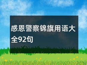 感恩警察錦旗用語大全92句