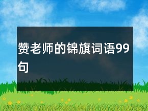 贊老師的錦旗詞語99句