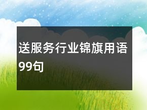 送服務(wù)行業(yè)錦旗用語99句
