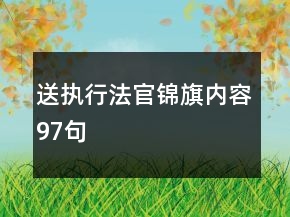 送執(zhí)行法官錦旗內(nèi)容97句