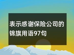 表示感謝保險公司的錦旗用語97句
